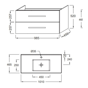 Meuble vasque Ola Up chêne