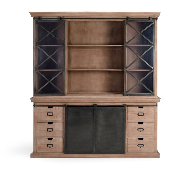 Alacena de Madera de Mango 200 Cm Estilo Industrial Moderno