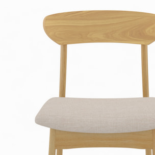 Table et chaises en bois clair 6 personnes - Eddy