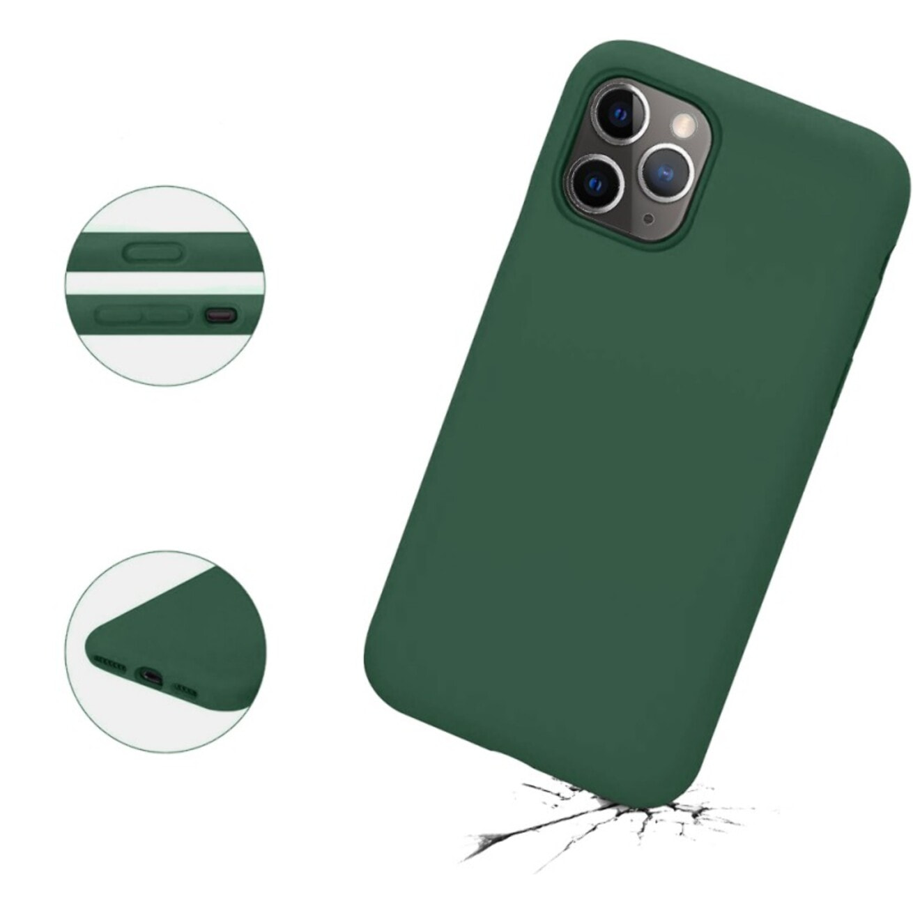 Coque iPhone 11 Pro Max Silicone liquide Vert Foret + 2 Vitres en Verre trempé Protection écran Antichocs