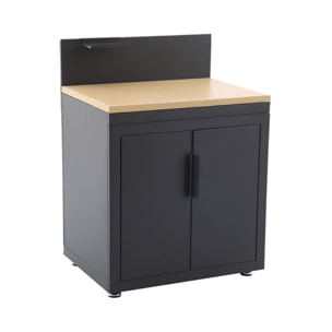 Cuisine d'extérieur 5 modules acier et décor bois CUISINE D'EXTÉRIEUR MILOS COMPLÈTE