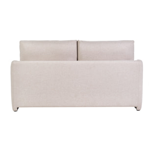 Canapé convertible 2 places en tissu beige crème PAULIN