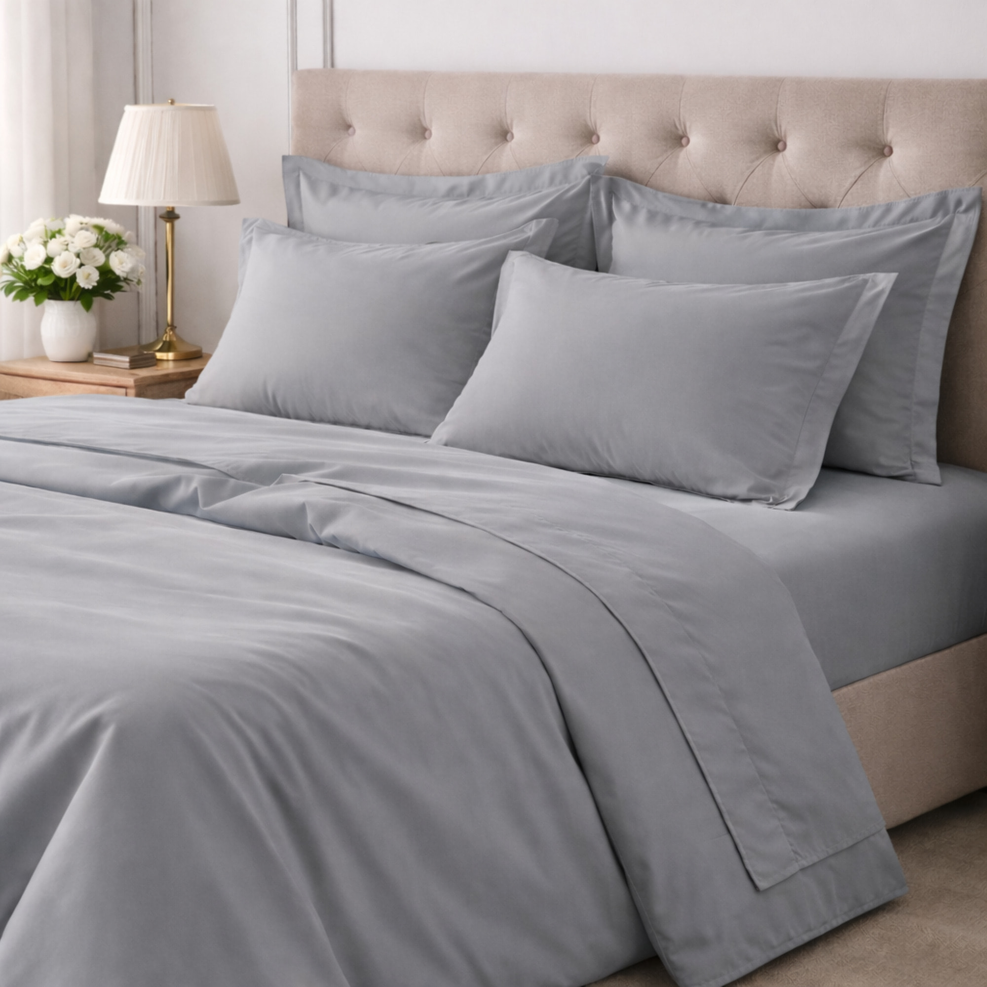 COTONISSIMI Completo Letto Tinta Unita in 100% puro cotone