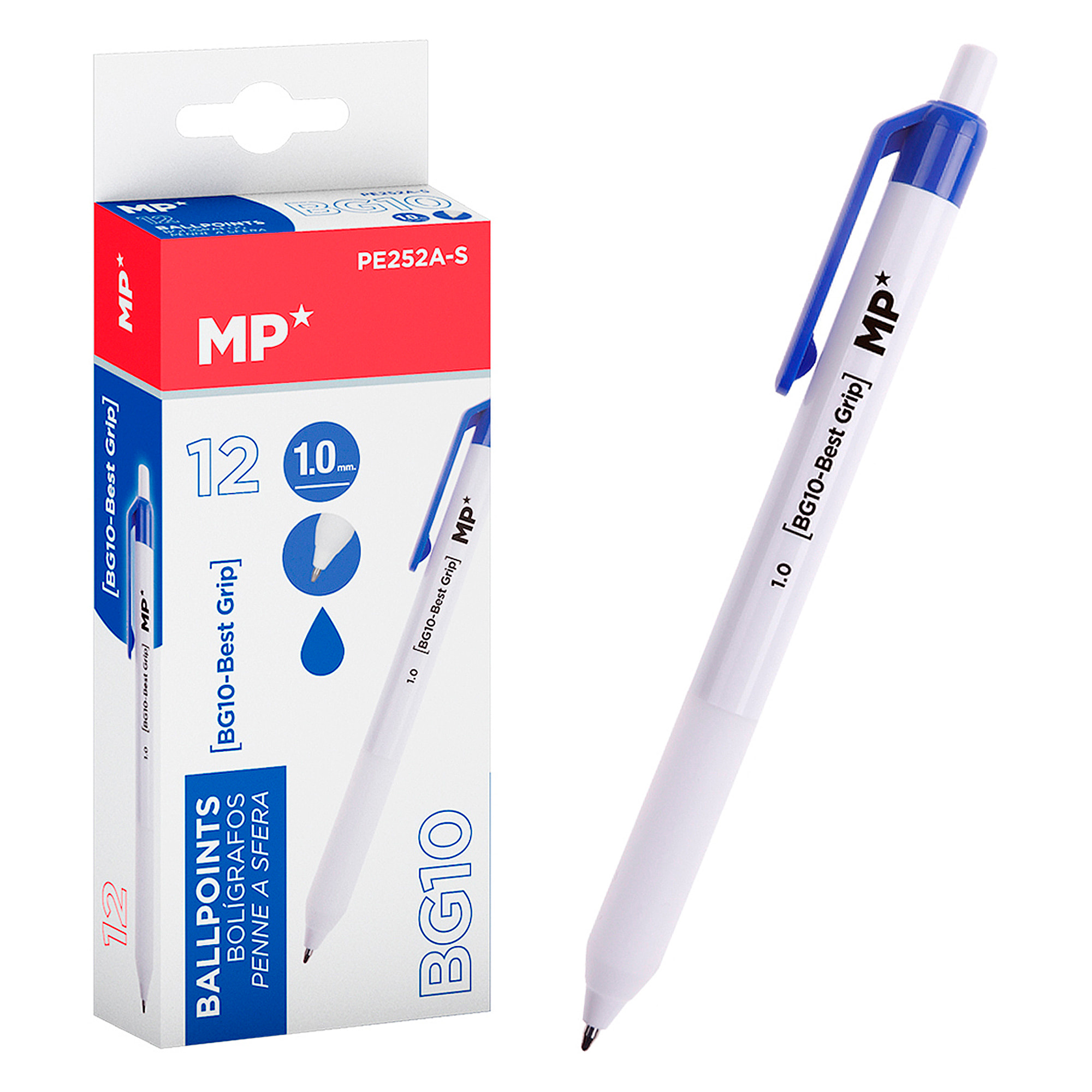 PACK 12 BOLÍGRAFOS 1.0 mm AZUL