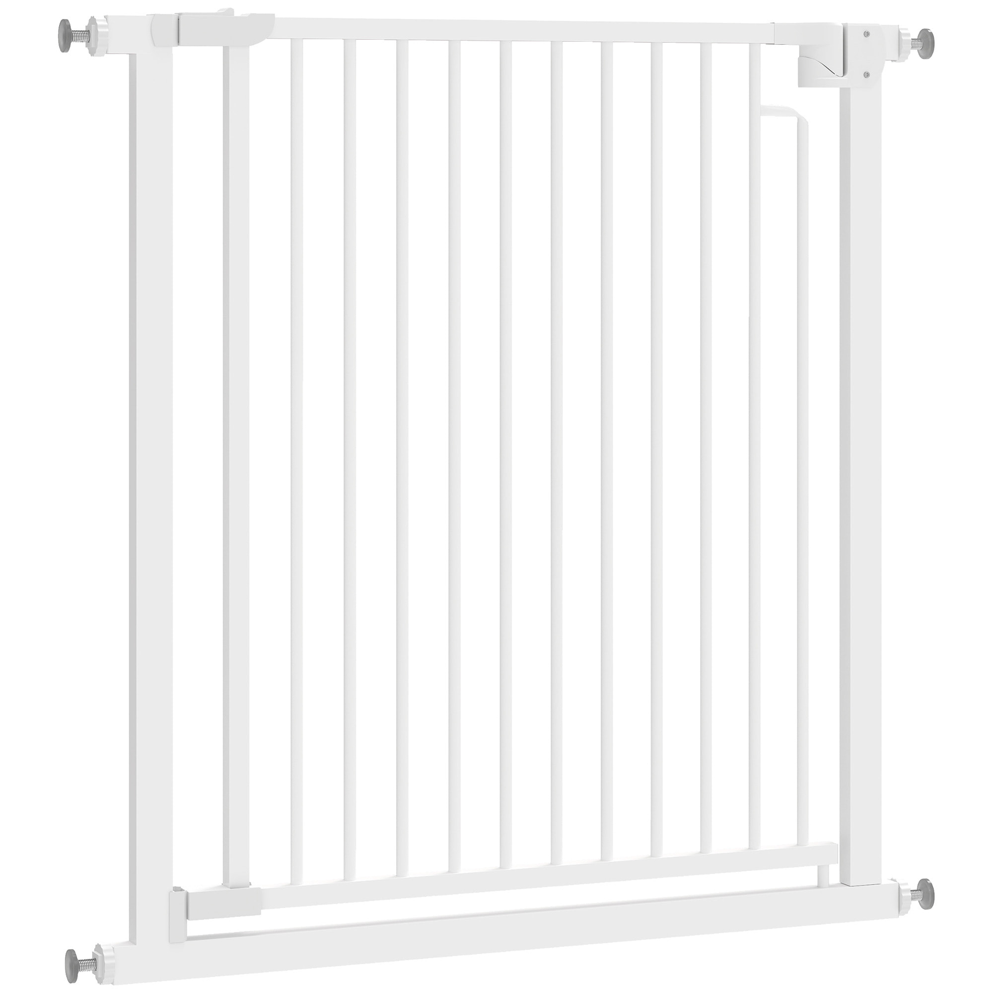 Barrière de sécurité chien largeur réglable 76-80 cm acier blanc