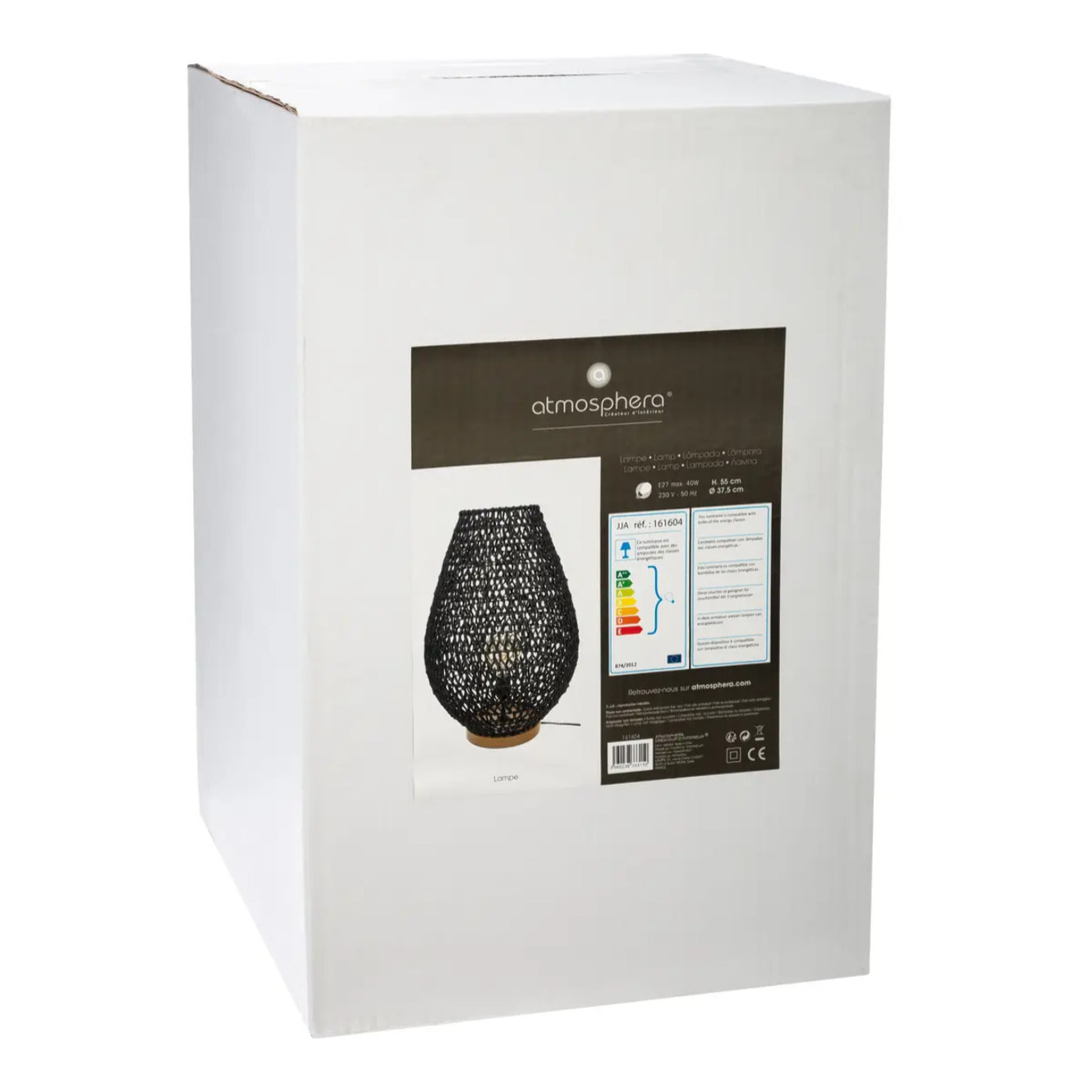 Lampe "Etel" noir H55cm