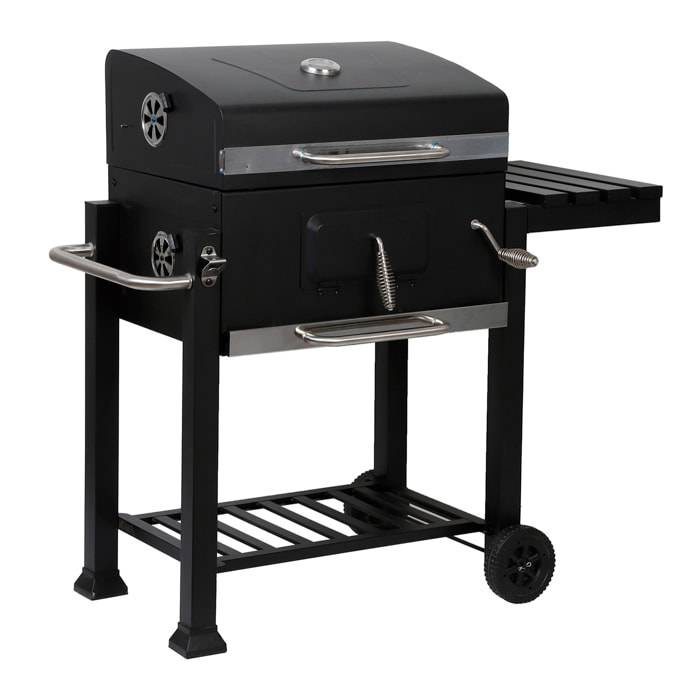 Barbecue a carbone portatile di grande dimensione.