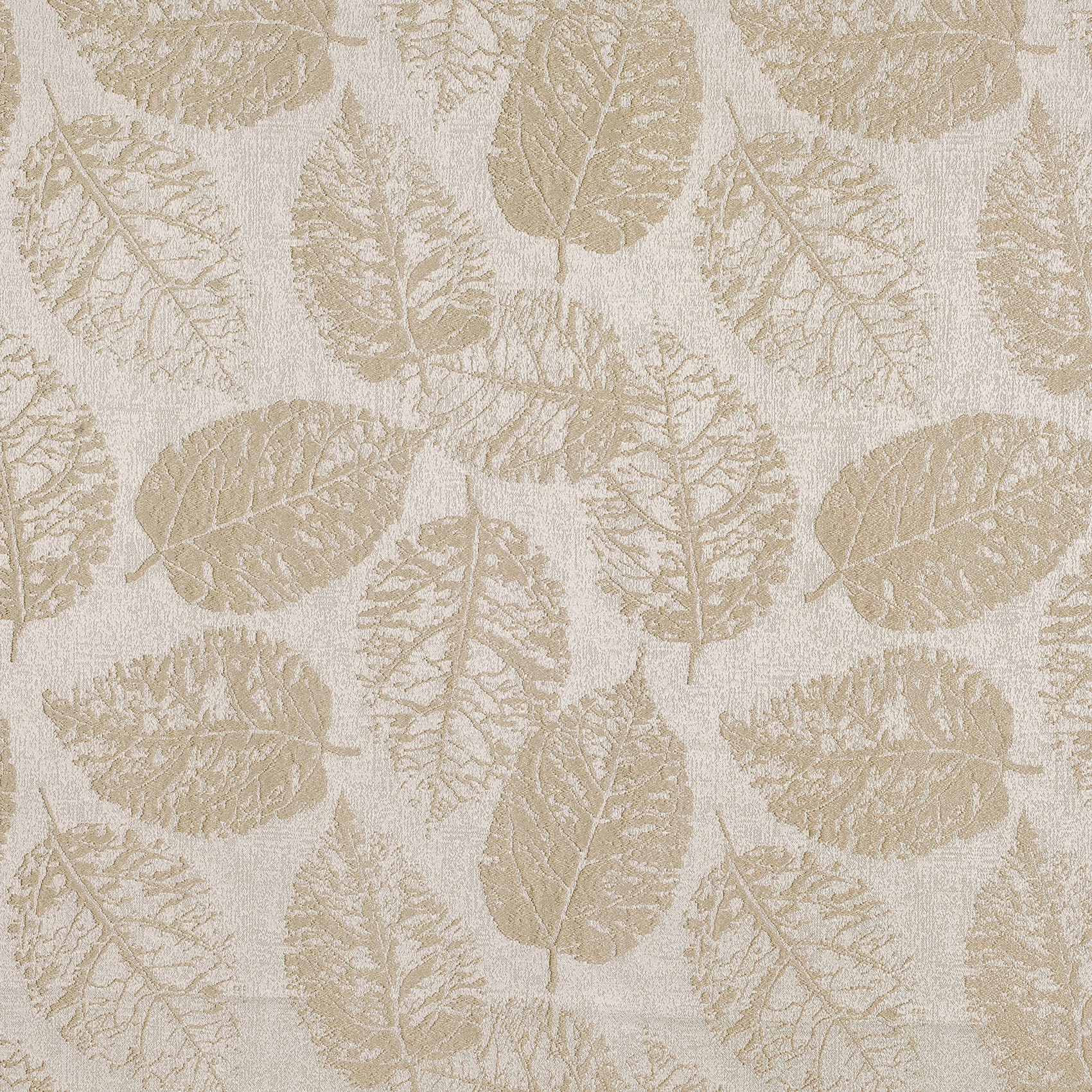 Rideau à Oeillets Motif Feuillage avec Relief - Marron Brun