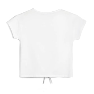 Camiseta Corta de Niña Con Nudo en Blanco
