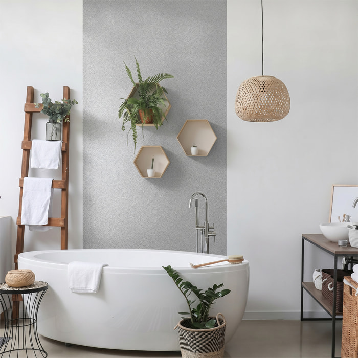 Rouleau adhésif décoratif Vinyle au Mètre - Argent - Sticker Lavable Imperméable Mur Cuisine Meubles