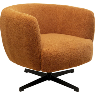 Fauteuil pivotant Fuzzy marron Kare Design