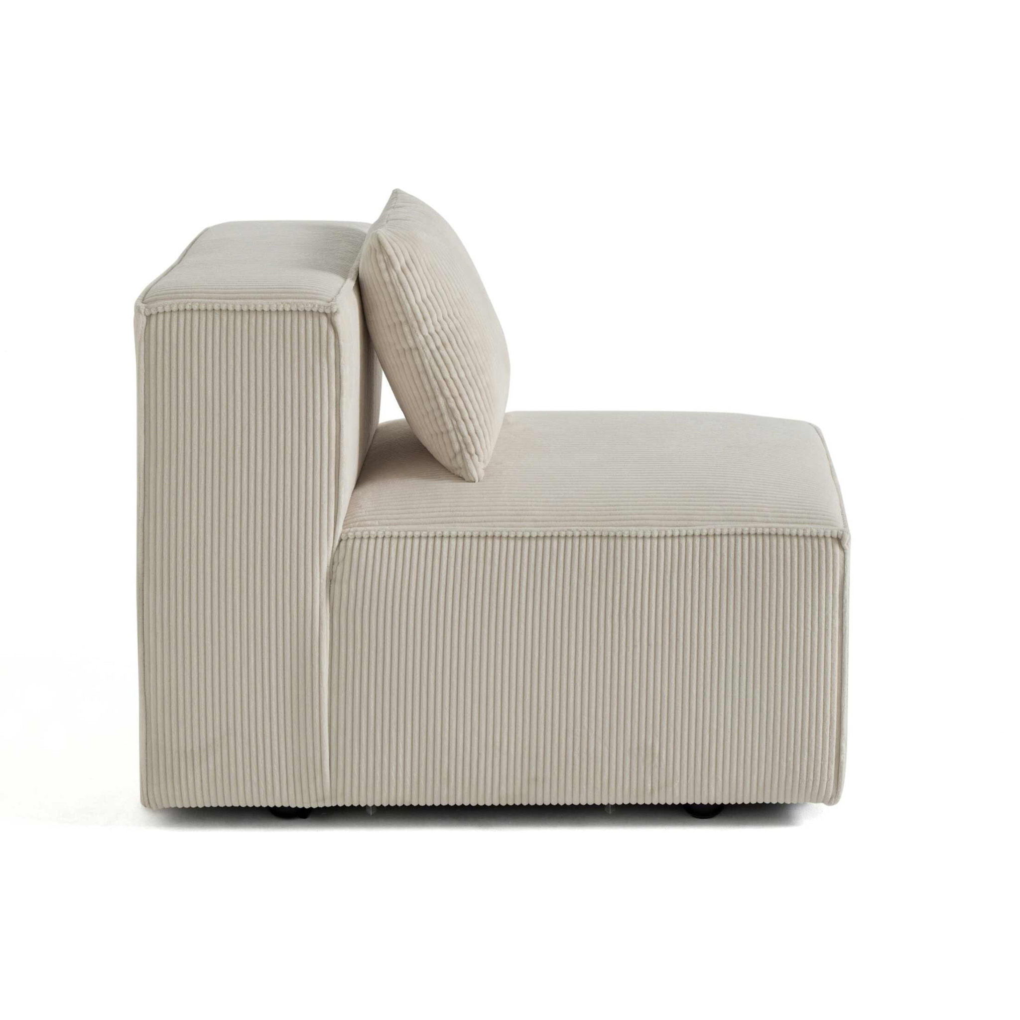 Arty - module d'assise - en velours côtelé - Beige