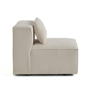 Arty - module d'assise - en velours côtelé - Beige