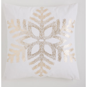 Housse de coussin NEIGE BLANC OR