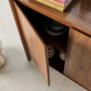 Buffet décor bois 2 portes 80cm HARMONY