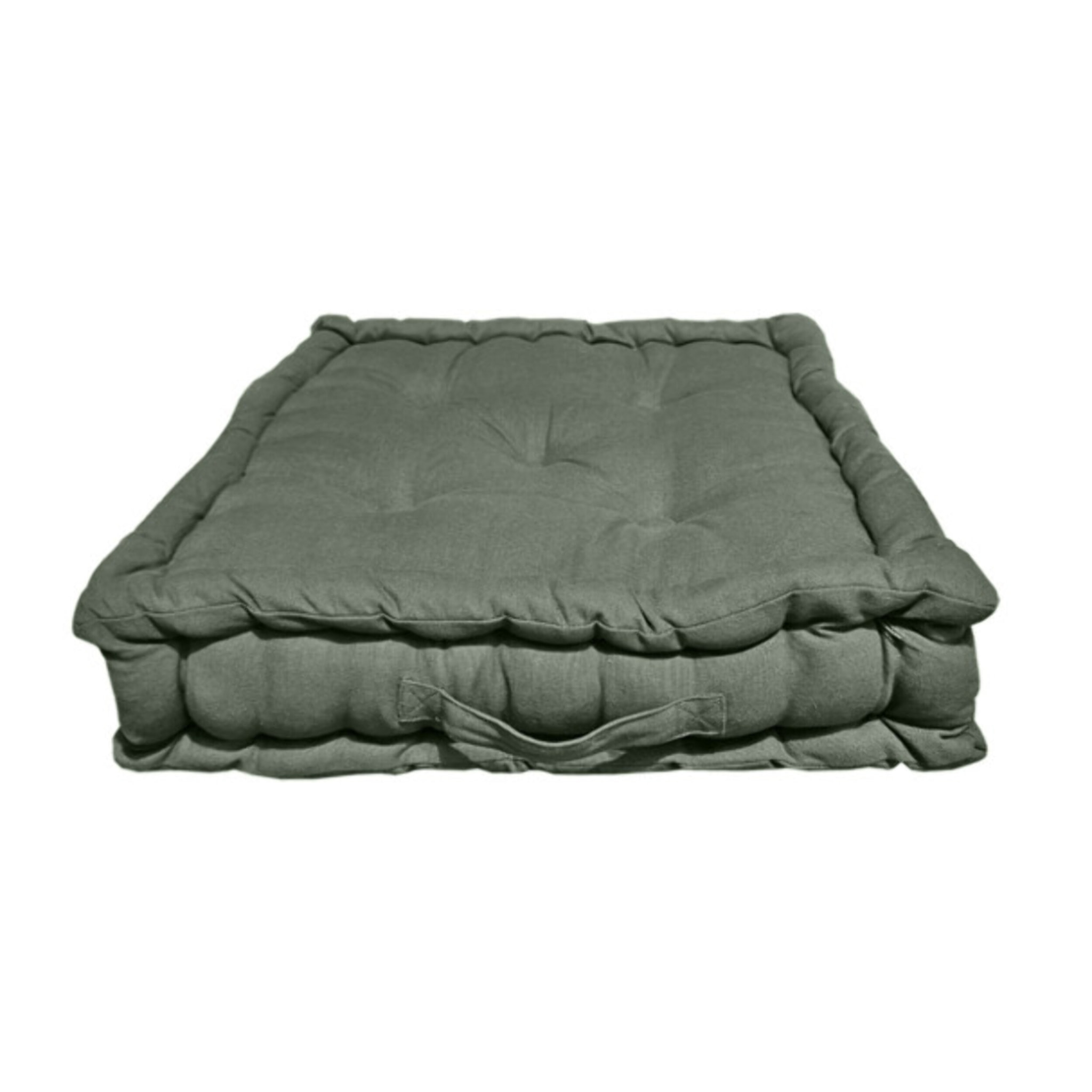 Coussin de sol 50 x 50 cm capitonné et matelassé en coton - KALA