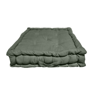 Coussin de sol 50 x 50 cm capitonné et matelassé en coton - KALA