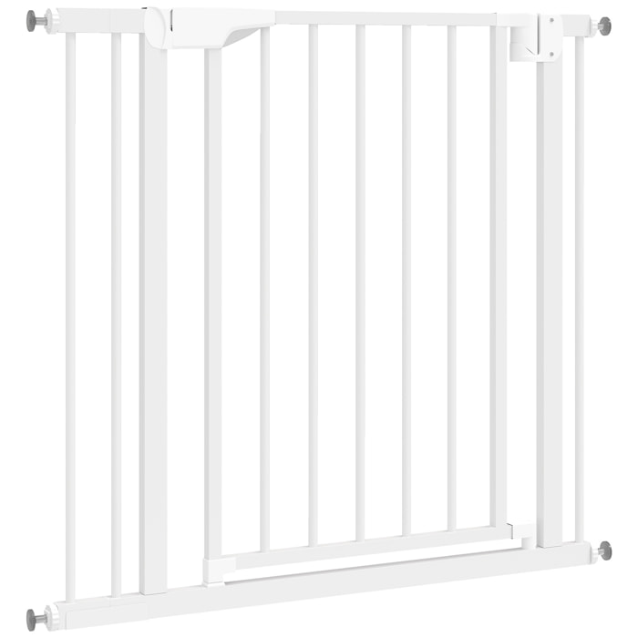 Barrière de sécurité chien largeur réglable 76-88 cm acier blanc