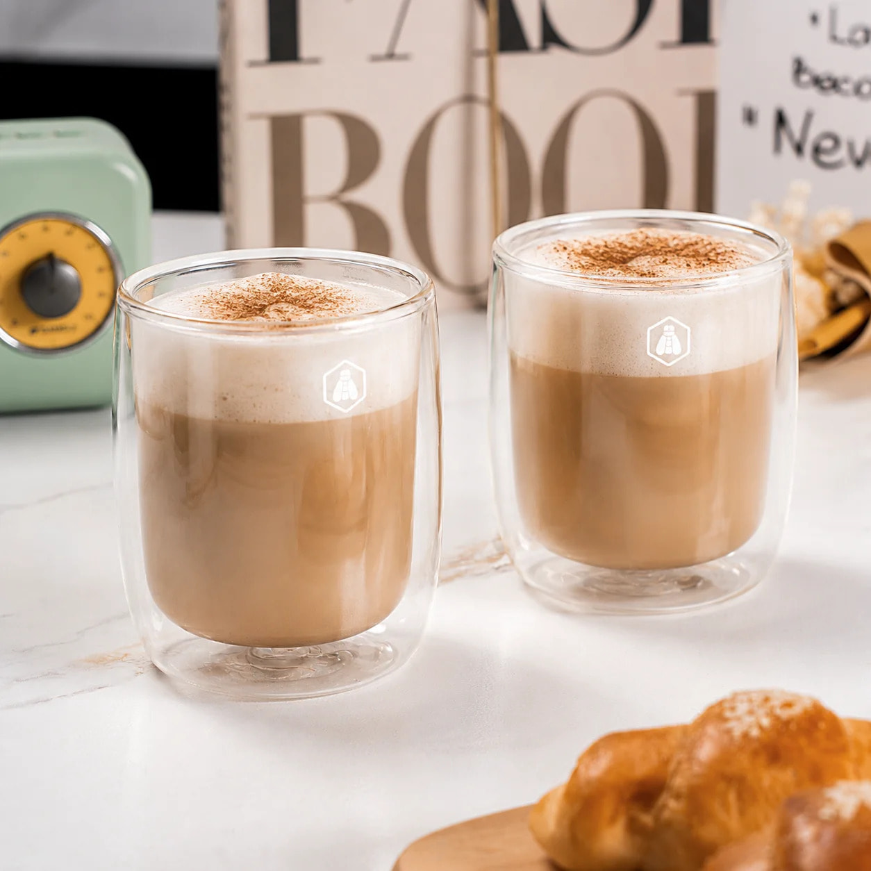 Lot de 2 tasses à cappuccino double paroi