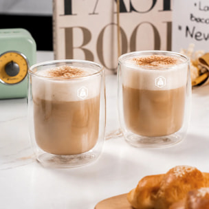 Lot de 2 tasses à cappuccino double paroi