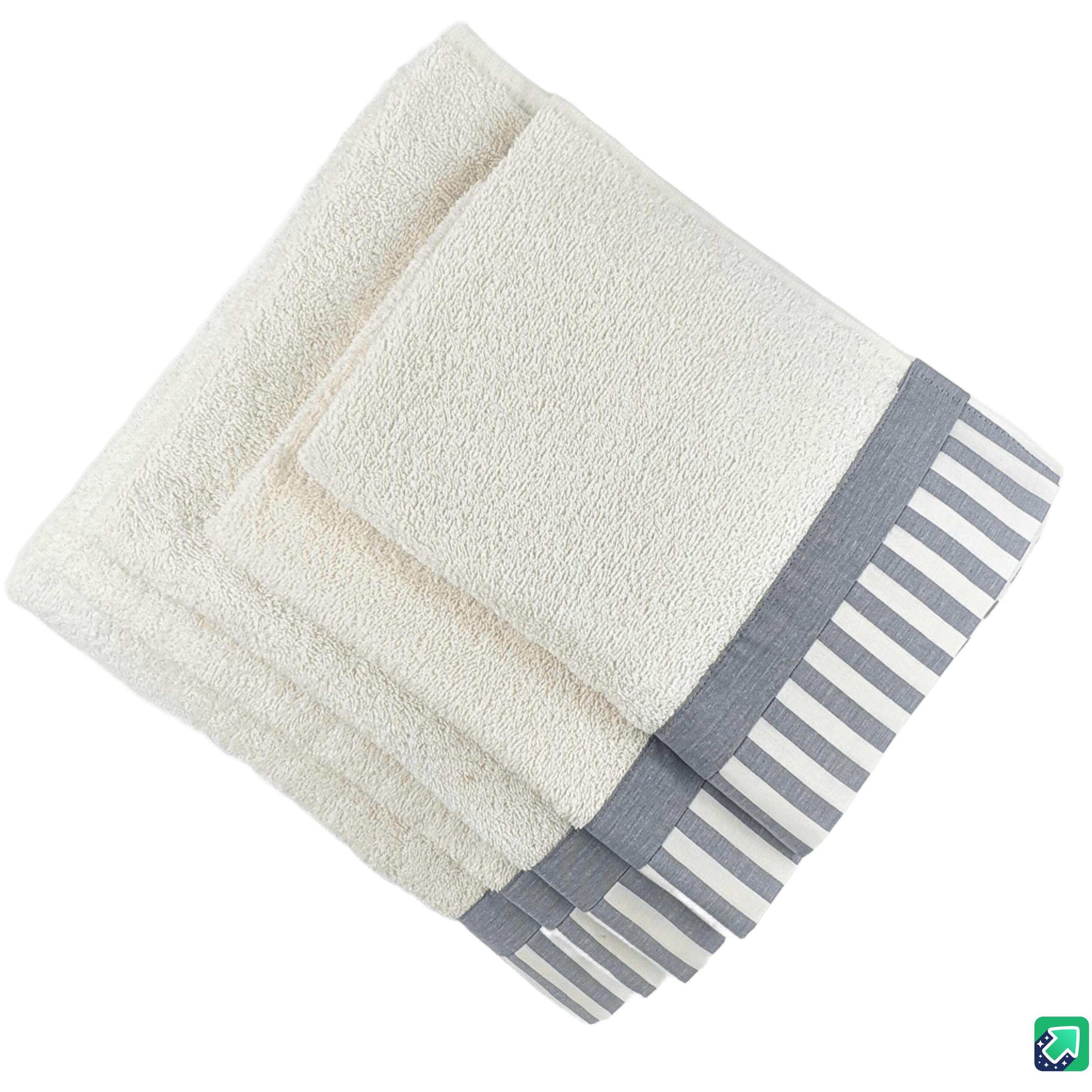 Set Spugna AMALFI 5 Pezzi: 2 Viso+2 Ospite + 1 Telo Bagno - 450 gr/m² - 100% Puro Cotone