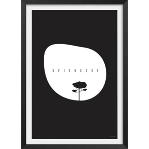 Affiche minimal seignosse Affiche + cadre en bois - Noir