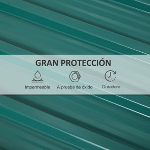 Juego de 12 Paneles para Tejado de Acero Galvanizado Chapas Perfiladas de Techo 7m² para Caseta de Herramientas Cobertizo Exterior 129x45cm Verde