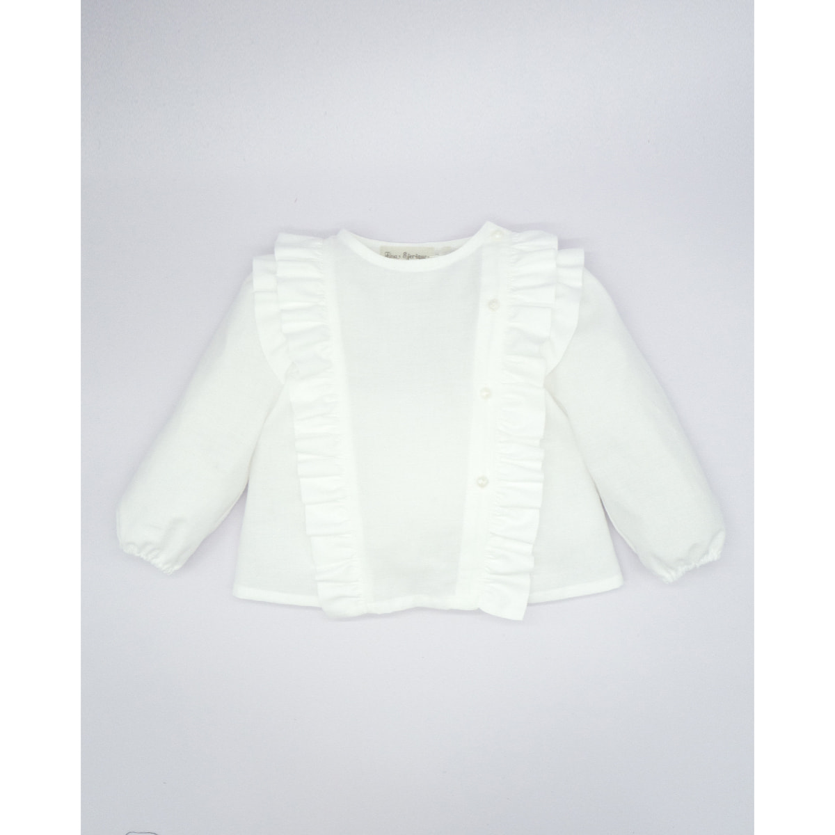 BLUSA VIELLA VOLANTE LATERAL BLANCA