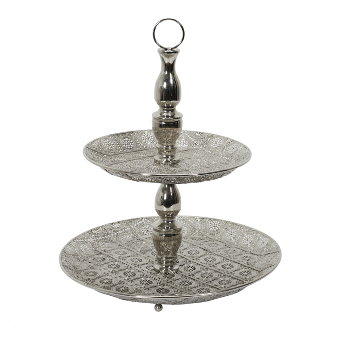 PLATEAU DECORATIF METAL DOUBLE 49CM