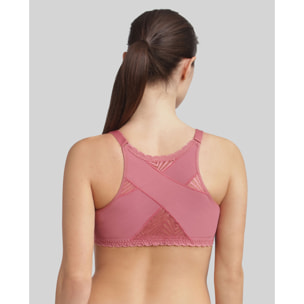 Sujetador sin aros de encaje con apertura frontal