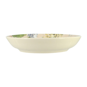 Lot de 6 assiettes creuses motif aquatique en grès 20,5cm CORFOU