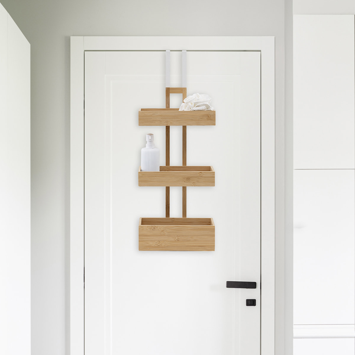 Étagère de porte 3 niveaux bambou