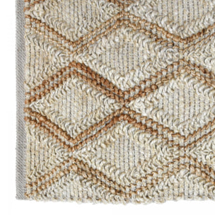 Tapis artisanal Duvi aspect relief, tapis kilim en jute
