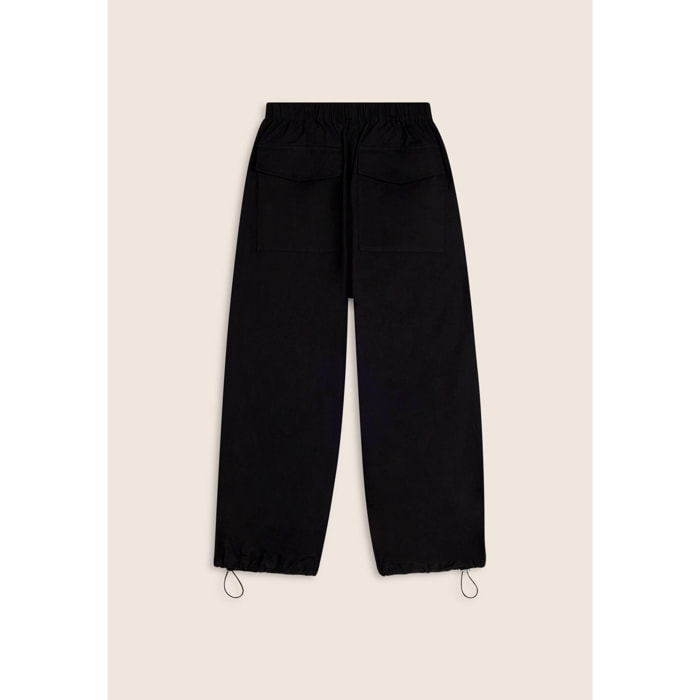 Pantaloni cargo in popeline con tasche frontali