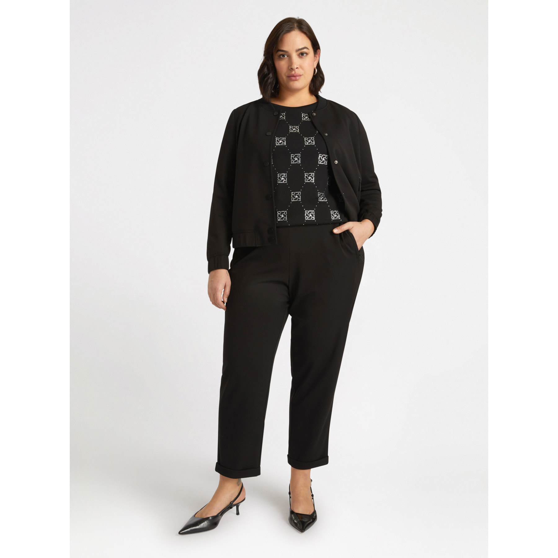Fiorella Rubino - Pantaloni joggers in scuba - Nero