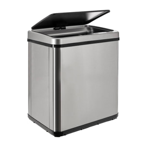 Well home - cubo de basura inteligente sin patas con apertura automática y contacto manual 30l, 35,5x26x60cm color gris