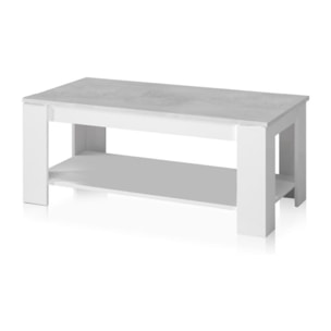 Mesa de centro elevable Lya Blanco Artik (Blanco Mate) - Gris Cemento