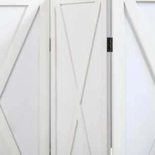 HOMCOM Biombo de 4 Paneles Separador de Ambientes Plegable 182x170 cm Divisor de Habitación de Madera Decoración Elegante para Dormitorio Salón Blanco