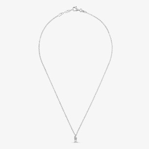 Collana in Argento 925 placcato Rodio con Cubic Zirconia a Baguette