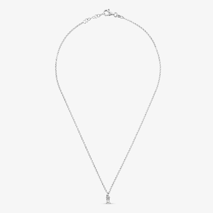 Collana in Argento 925 placcato Rodio con Cubic Zirconia a Baguette
