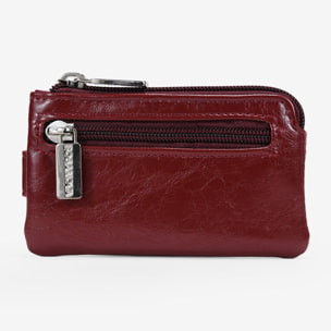 Billetero pequeño burdeos con portamonedas