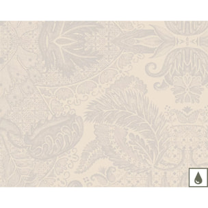 Set pur coton enduit motif jacquard Mille isaphire parchemin