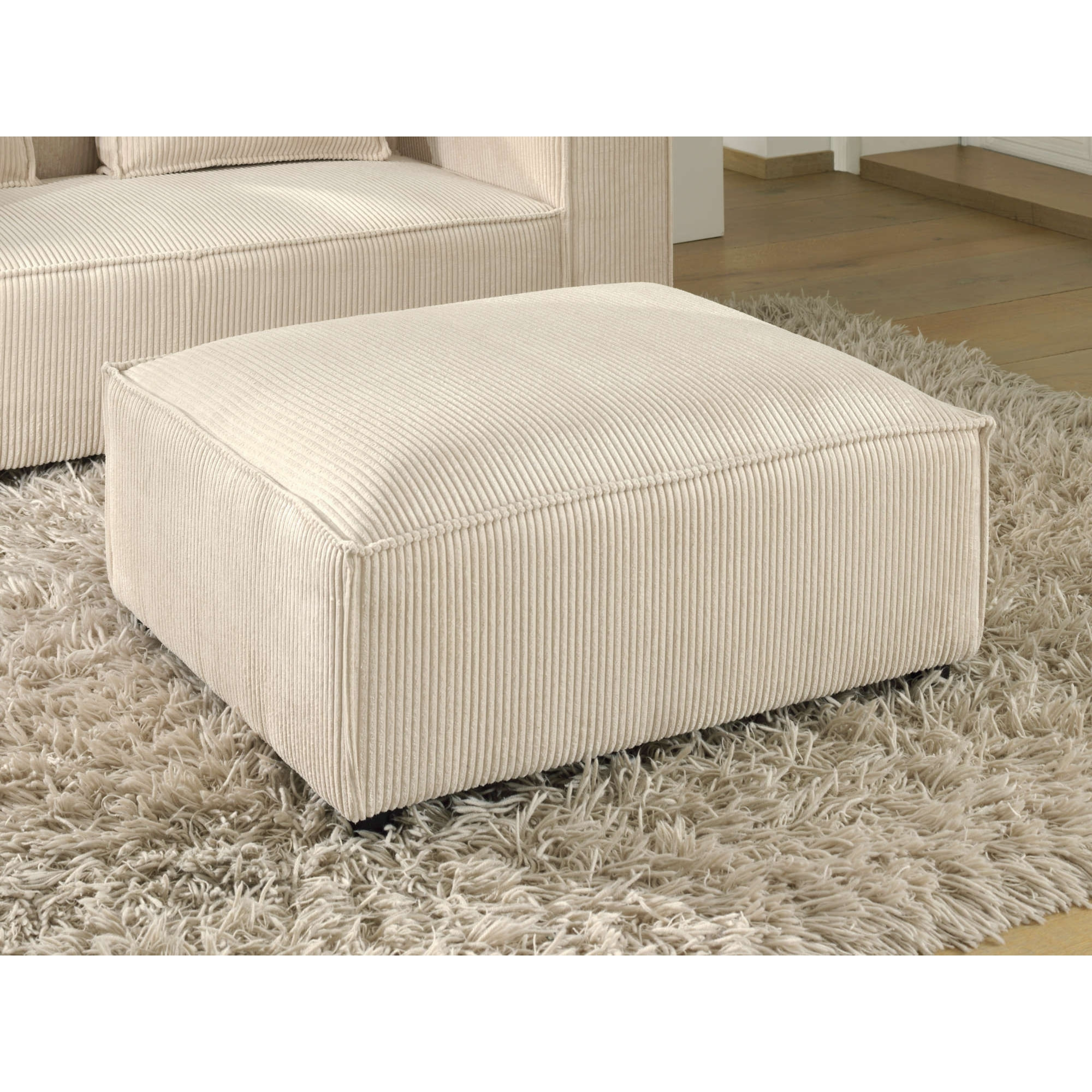 Stella - pouf en velours côtelé - style contemporain - Beige