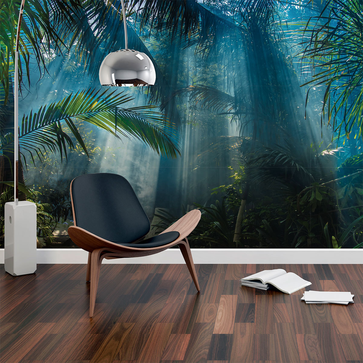 Papier peint panoramique jungle préencollé tropicale H 250 x L 480 cm