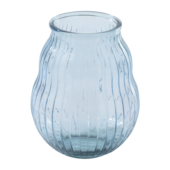 J-Line Photophore Ligné - verre - bleu clair - large
