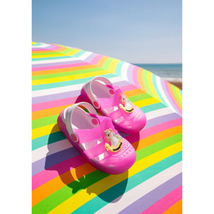 Girl's Pink With Lights Clogs Rubber
