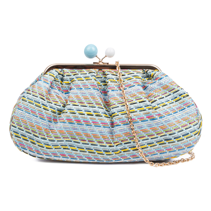Boesio Bolso bandolera Mujer. Fabricado en rafia sintética entrelazada.
