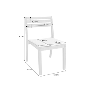 Chaise de jardin bois d'acacia (lot de 4) MERINA
