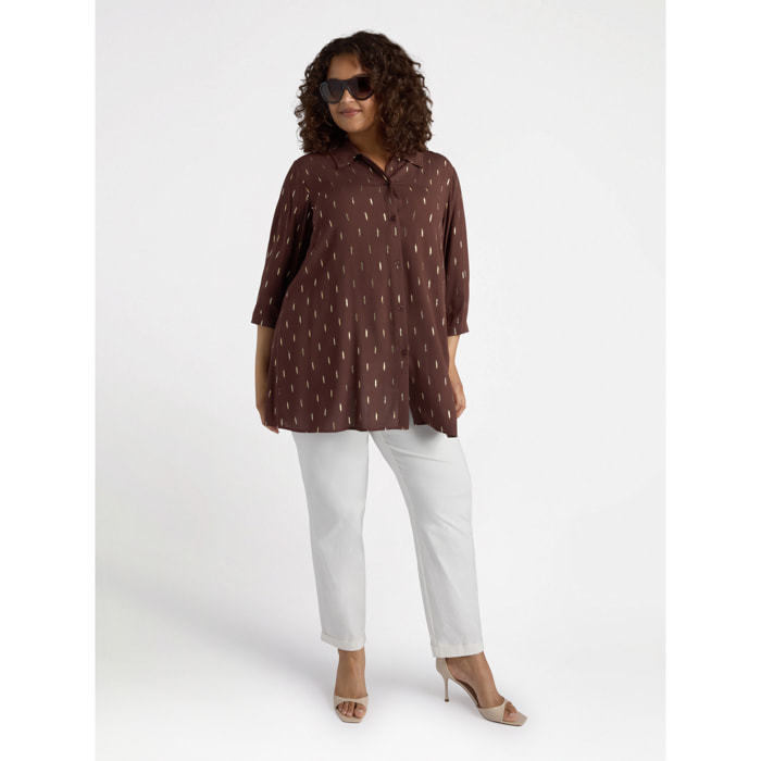 Fiorella Rubino - Camisa de lúrex - Marrón
