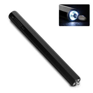 Mini lucidatrice per unghie. Corpo metallico, luce LED, selettore della direzione di rotazione. Batteria ricaricabile.